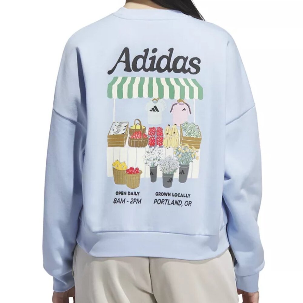 Adidas Women's Farmers Market Graphic Relaxed Sweatshirt Size XL New with Tags - Picture 3 of 4
